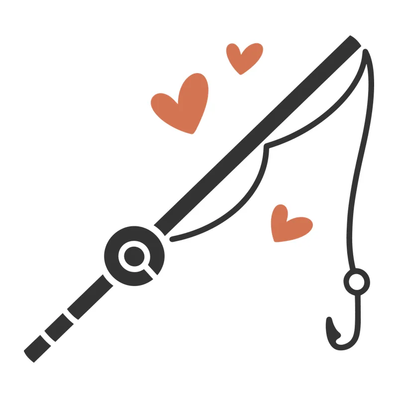 Fishing Rod with Hearts