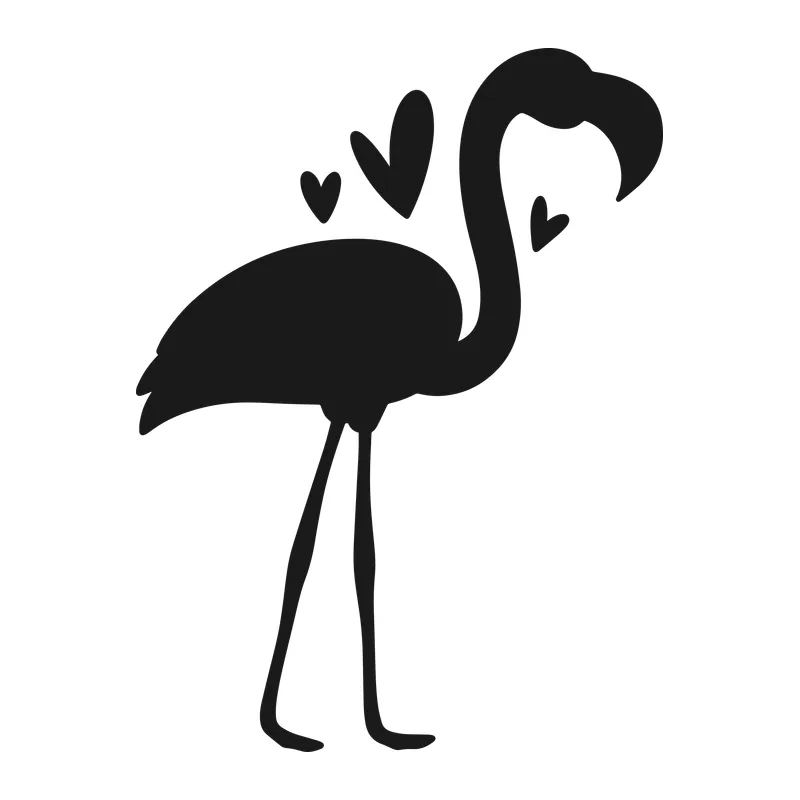 Flamingo With Hearts
