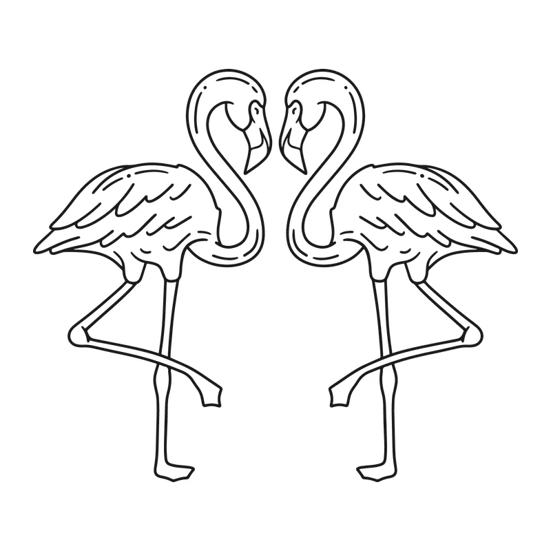 Flamingo Pair Heart