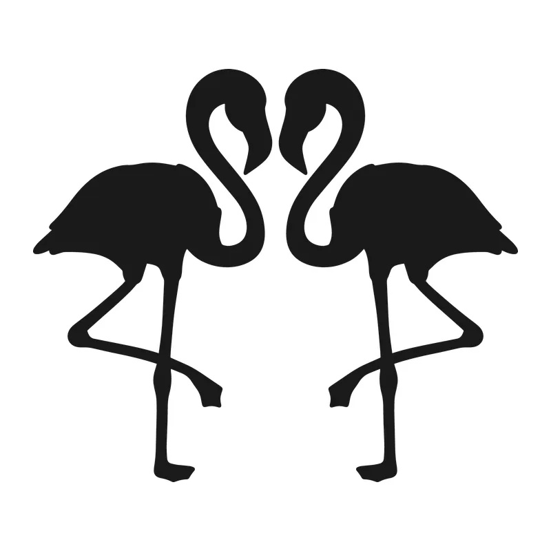Facing Flamingos Silhouette