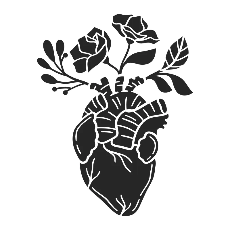 Floral Anatomical Heart