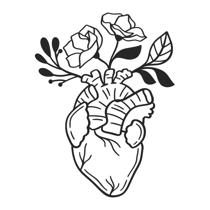 Floral Anatomical Heart