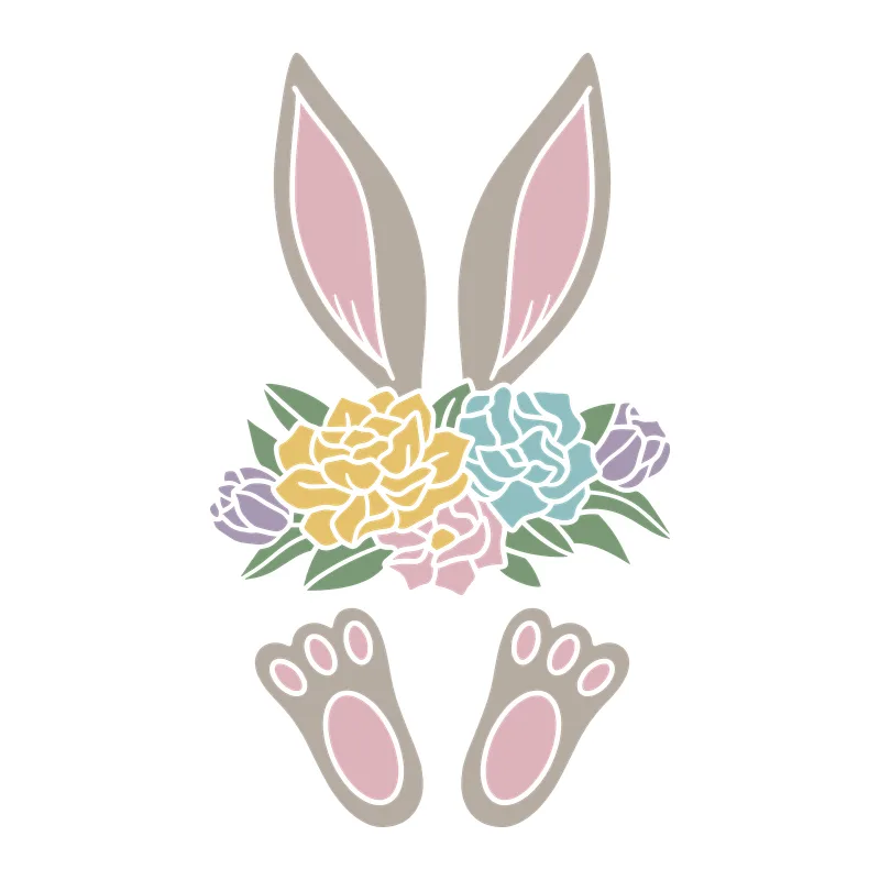 Floral Bunny Ears and Feet