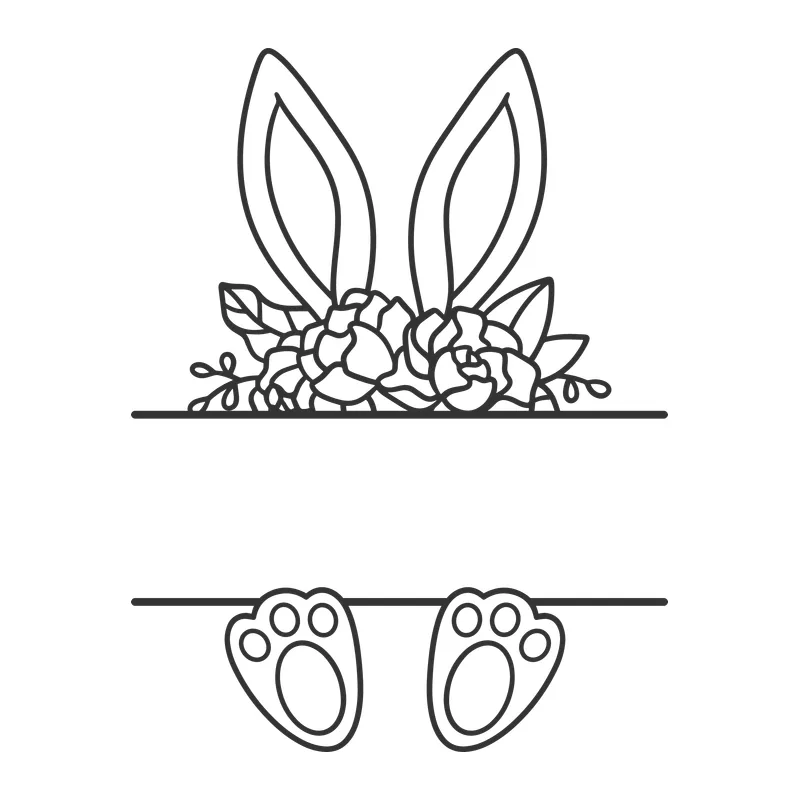 Floral Bunny Split Frame