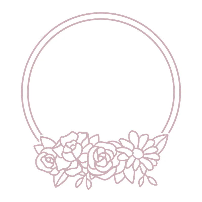 Floral Circle Frame