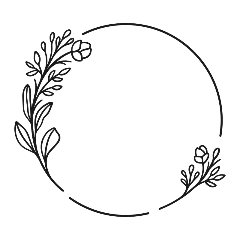Floral Circle Frame