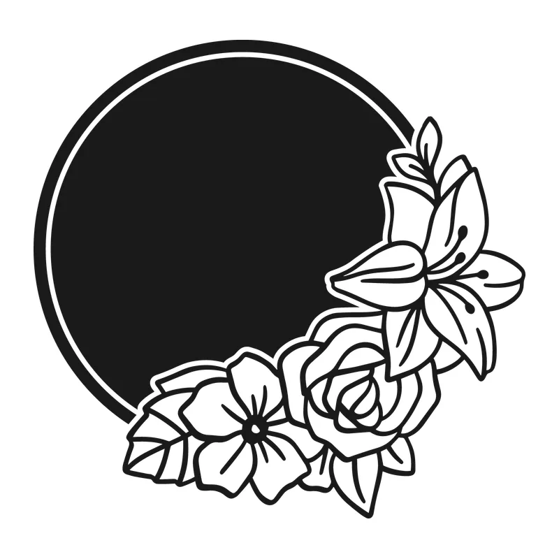 Floral Circle Frame