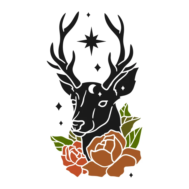Floral Mystical Deer
