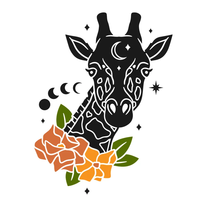 Floral Mystical Giraffe
