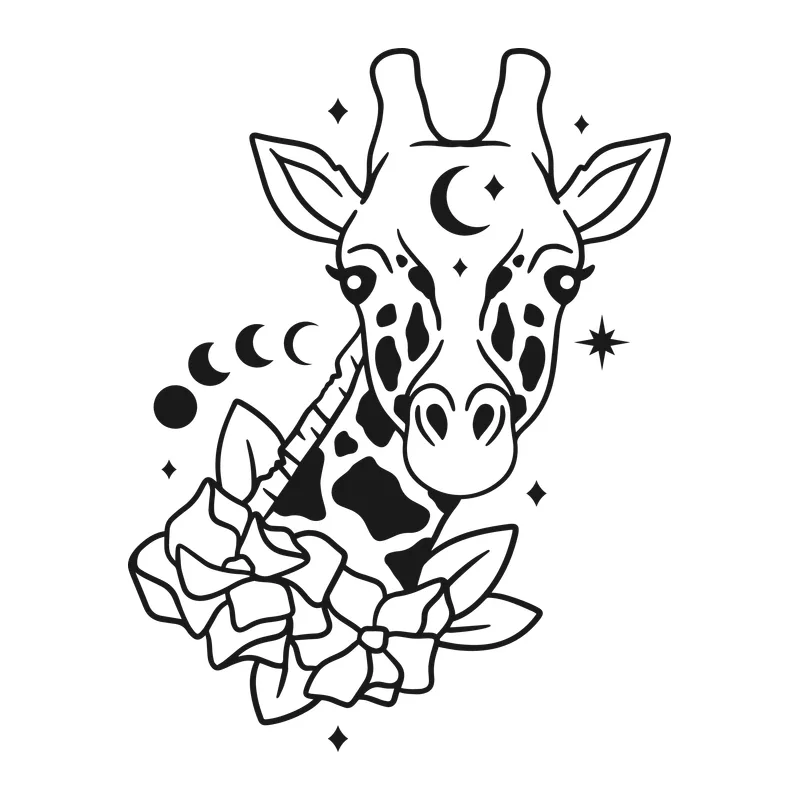 Floral Mystical Giraffe