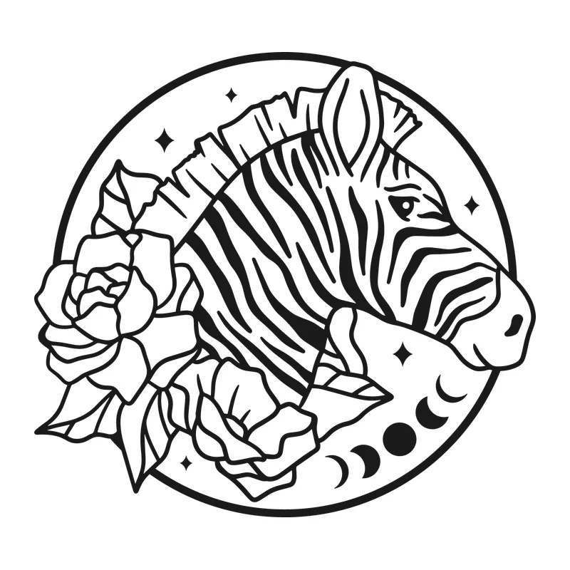 Floral Mystical Zebra