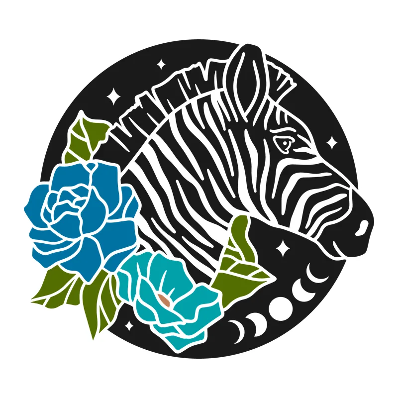 Floral Mystical Zebra