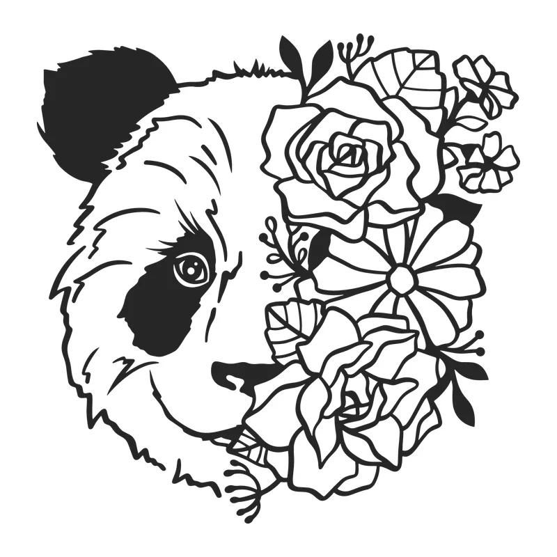 Floral Panda Face