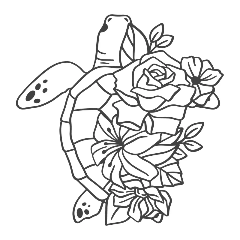 Floral Sea Turtle