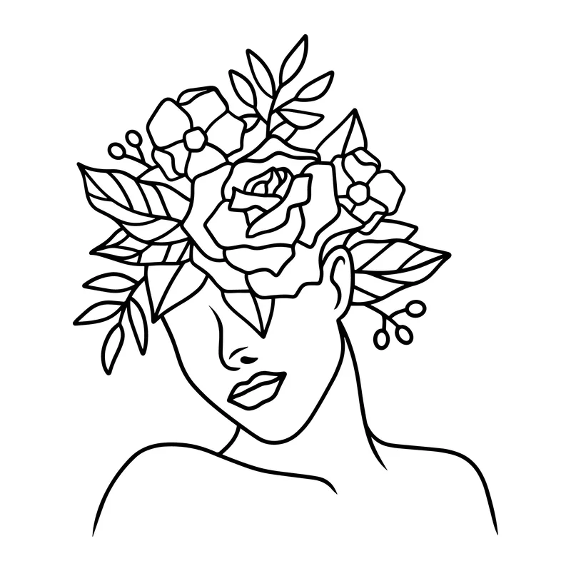 Floral Woman Face
