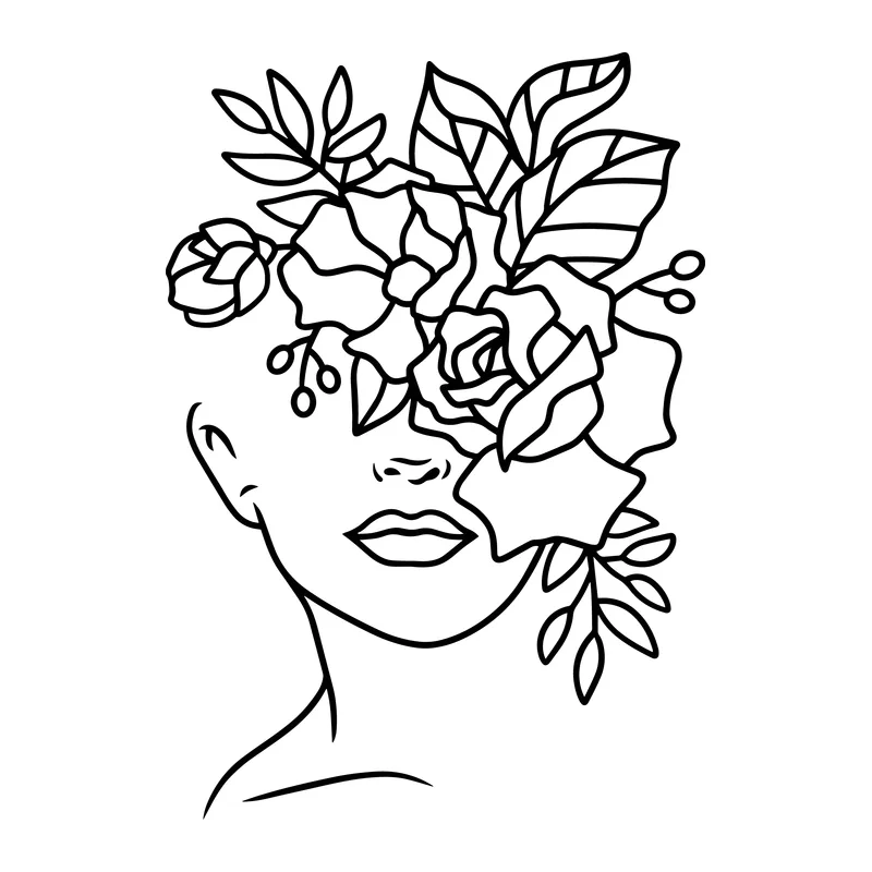 Floral Woman Face