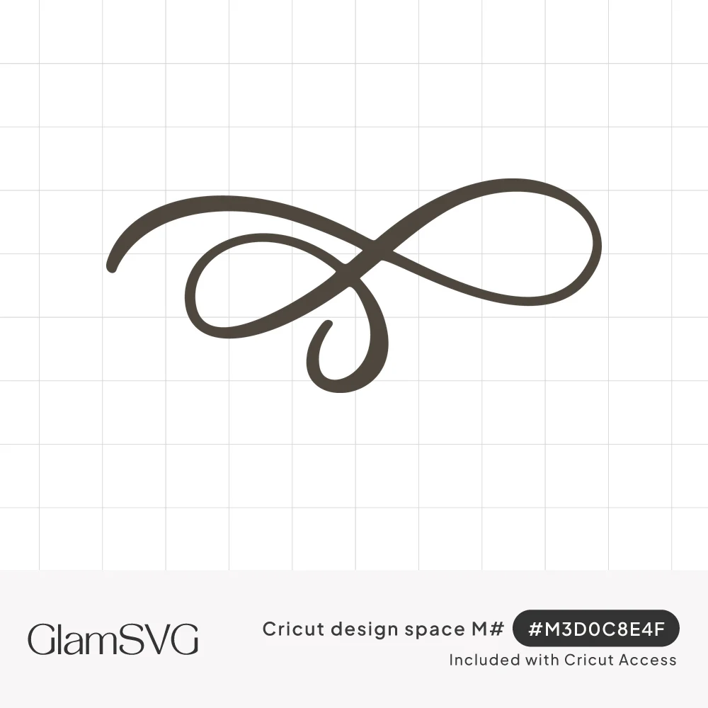 Dark calligraphy flourish swirl with a figure-eight loop and a small inner curl on a white background