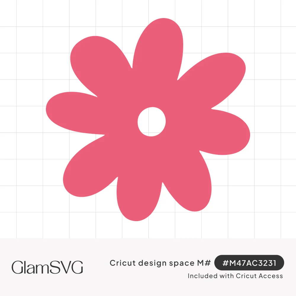 Pink daisy flower with eight rounded, slightly wavy petals and a small open white circle in the center