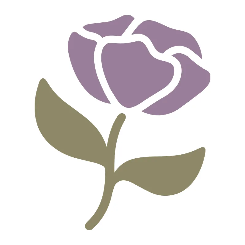 Mauve Flower With Leaves