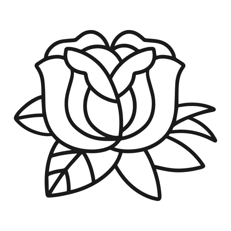Bold Outline Rose