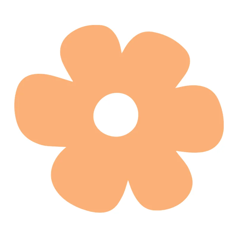 Retro Peach Flower