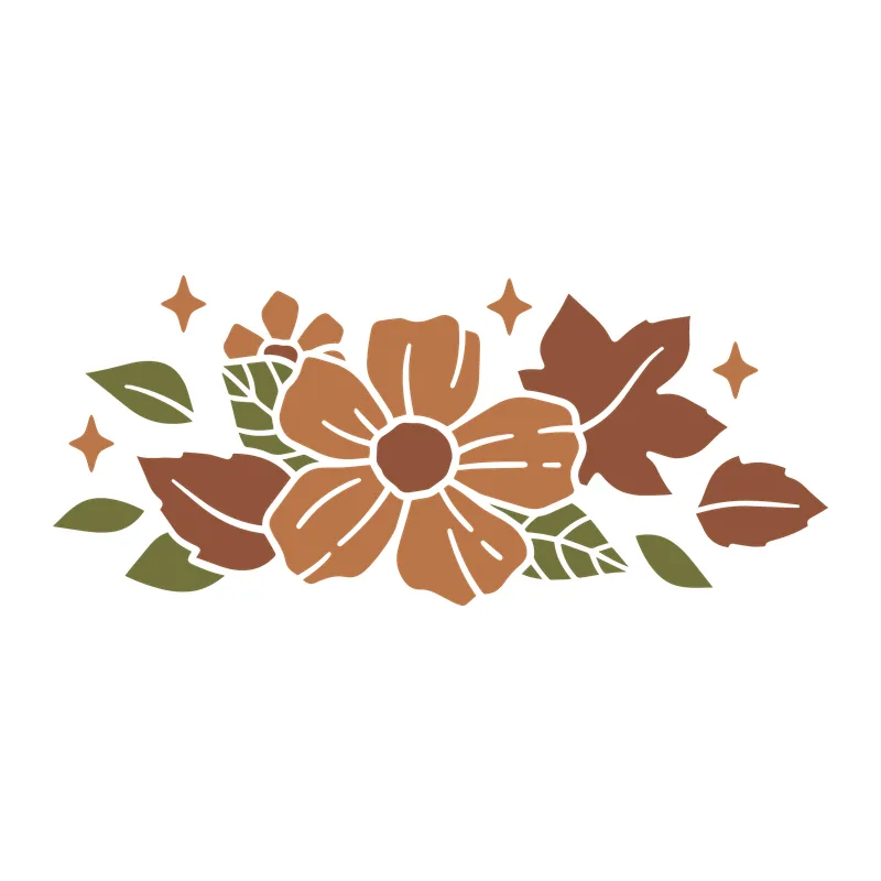 Autumn Flower and Leaves