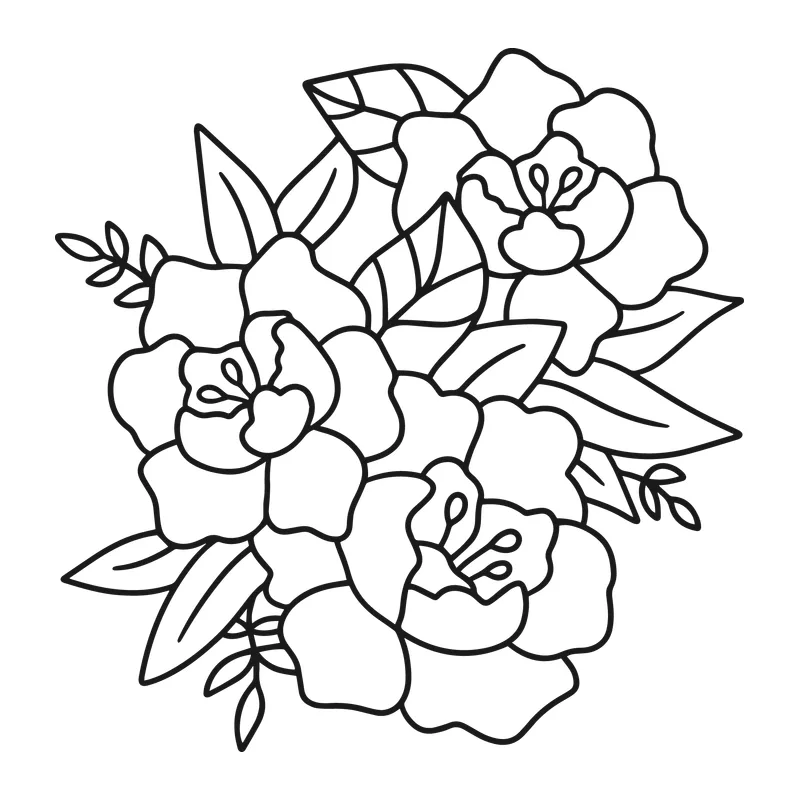 Line Art Flower Bouquet