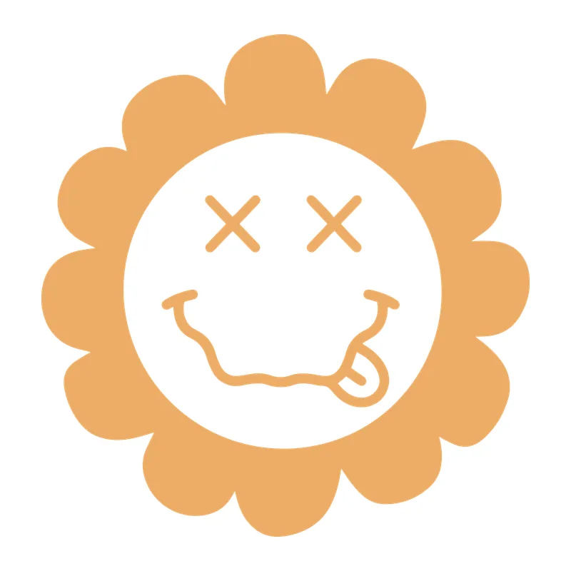 Groovy Flower Smiley Face