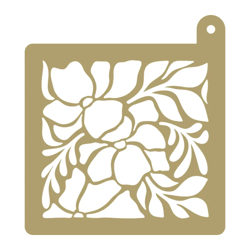 Bold Floral Square Stencil