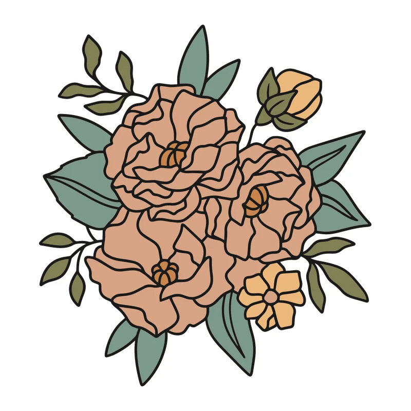 Peach Peony Floral Bouquet
