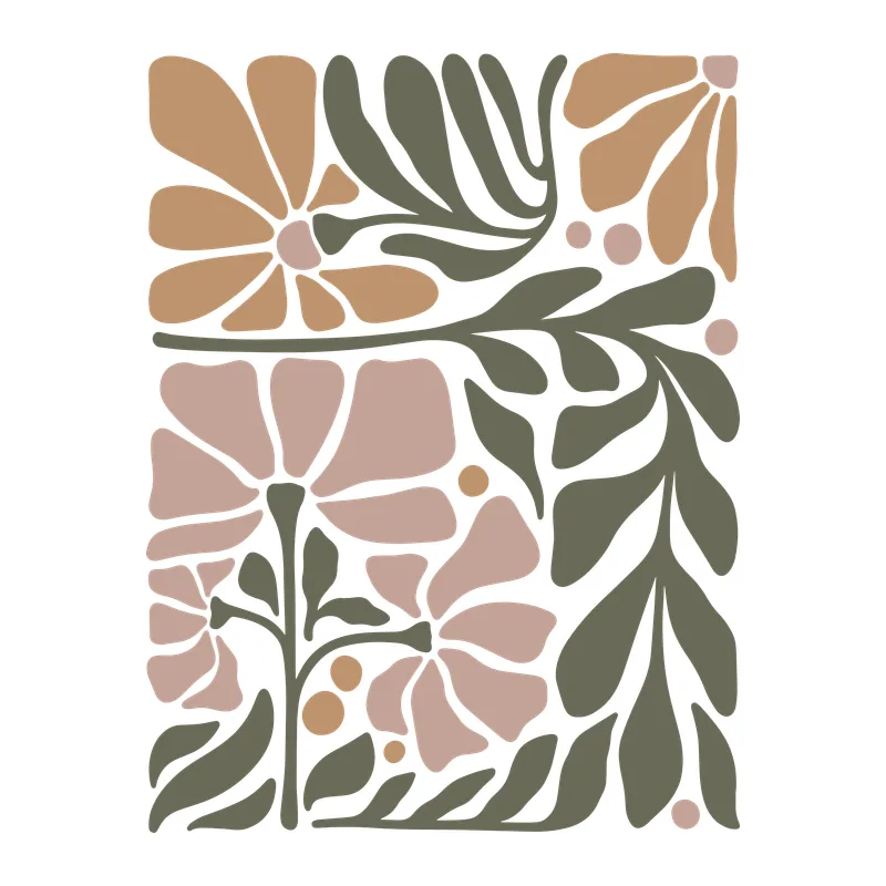 Boho Abstract Flower Panel