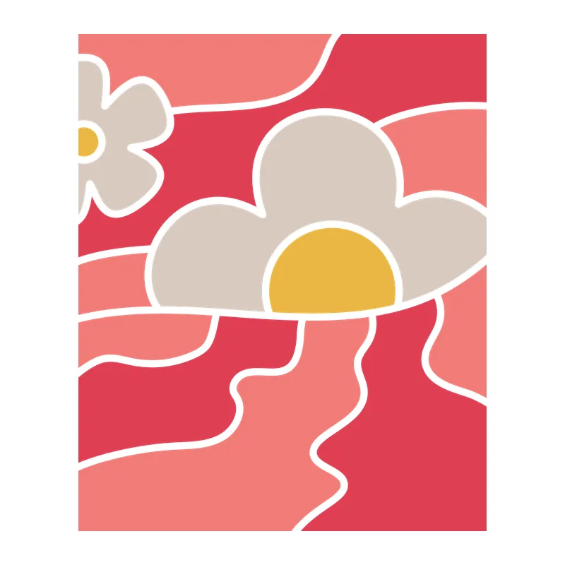Groovy Retro Flower Panel