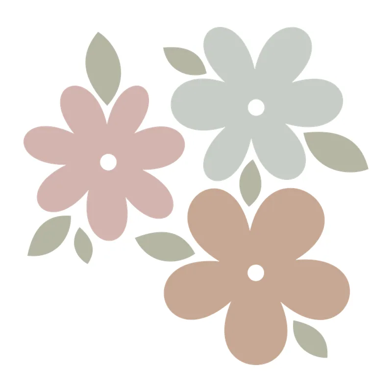 Muted Boho Flower Trio