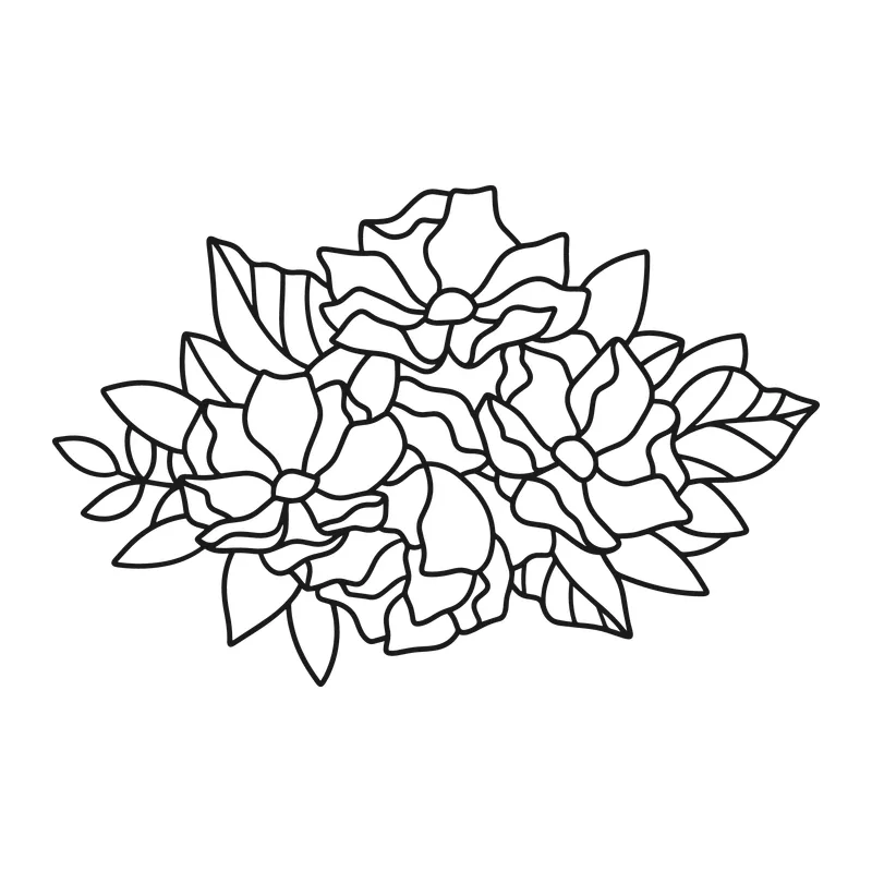 Outlined Flower Cluster