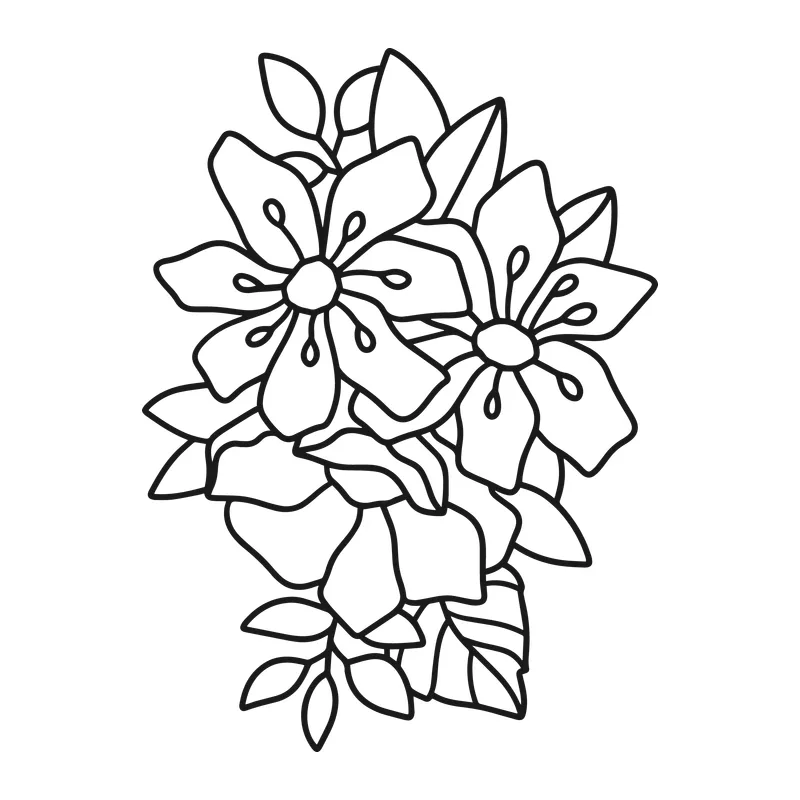 Outlined Flower Cluster