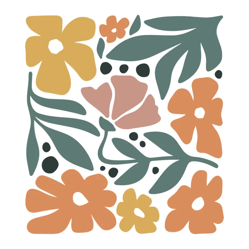 Boho Abstract Flower Block