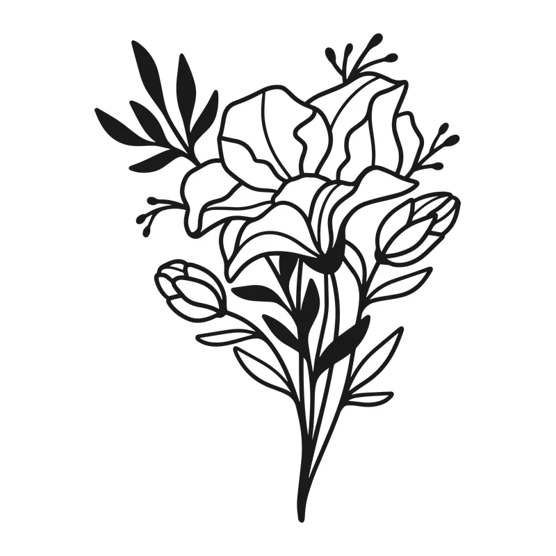 Floral Line Art Bouquet