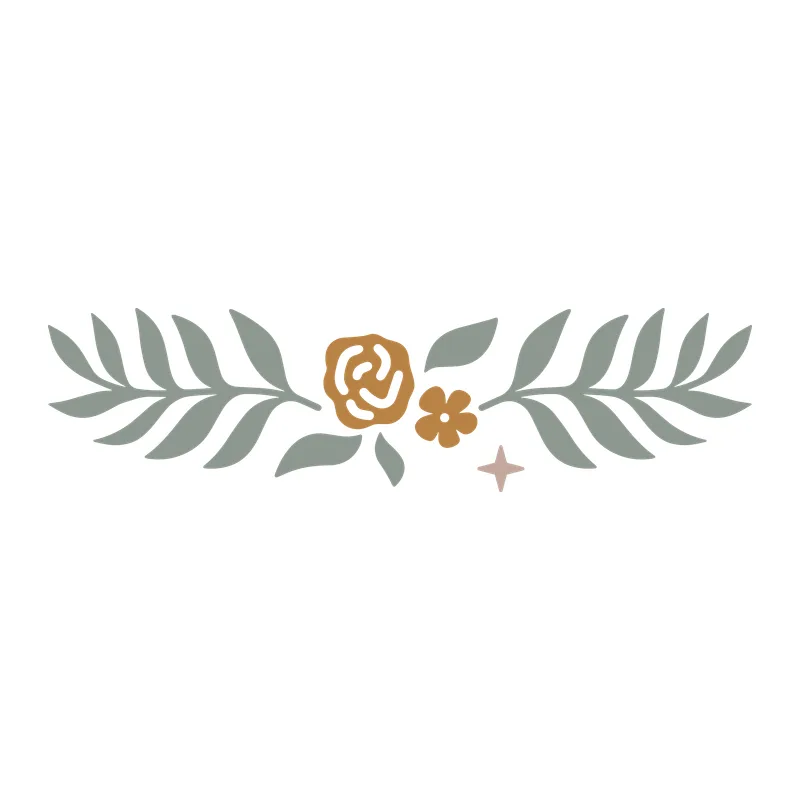 Rose and Leaf Branches Border