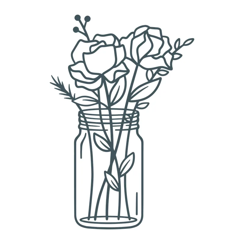 Roses in a Mason Jar