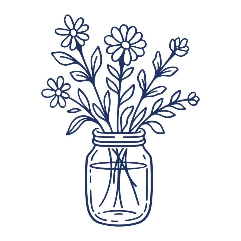 Wildflowers in a Mason Jar