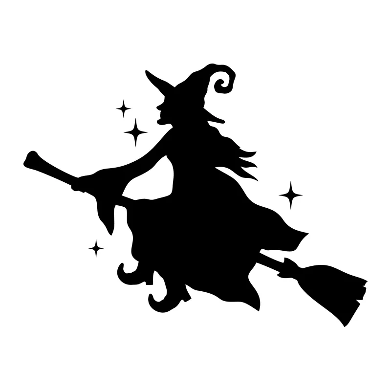 Flying Witch on Broomstick