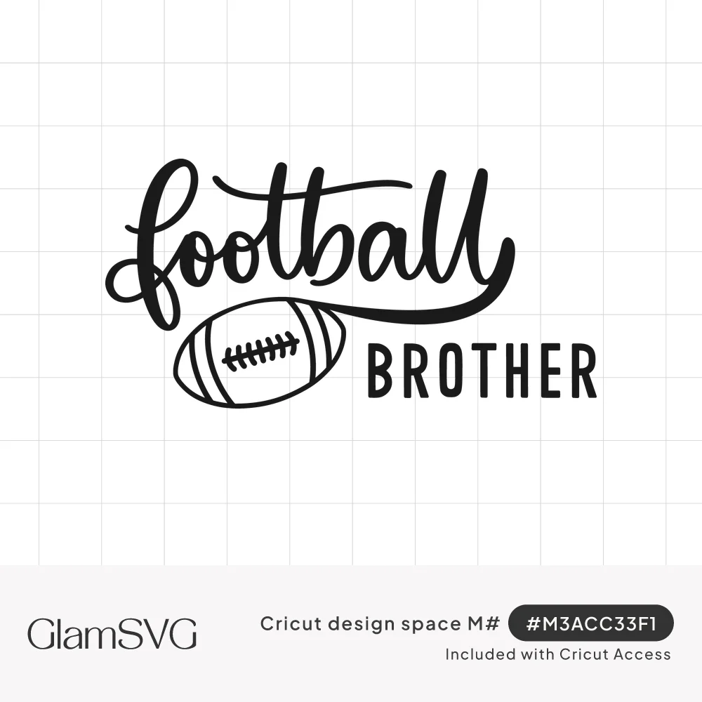 Black script word football above an outlined football with laces beside the word BROTHER in block capital letters