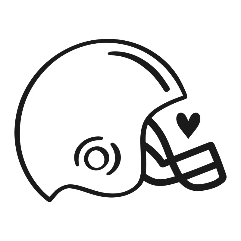 Football Helmet With Heart