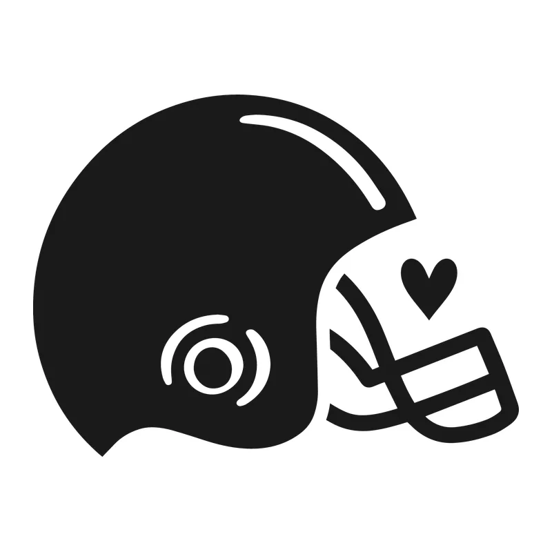 Football Helmet With Heart
