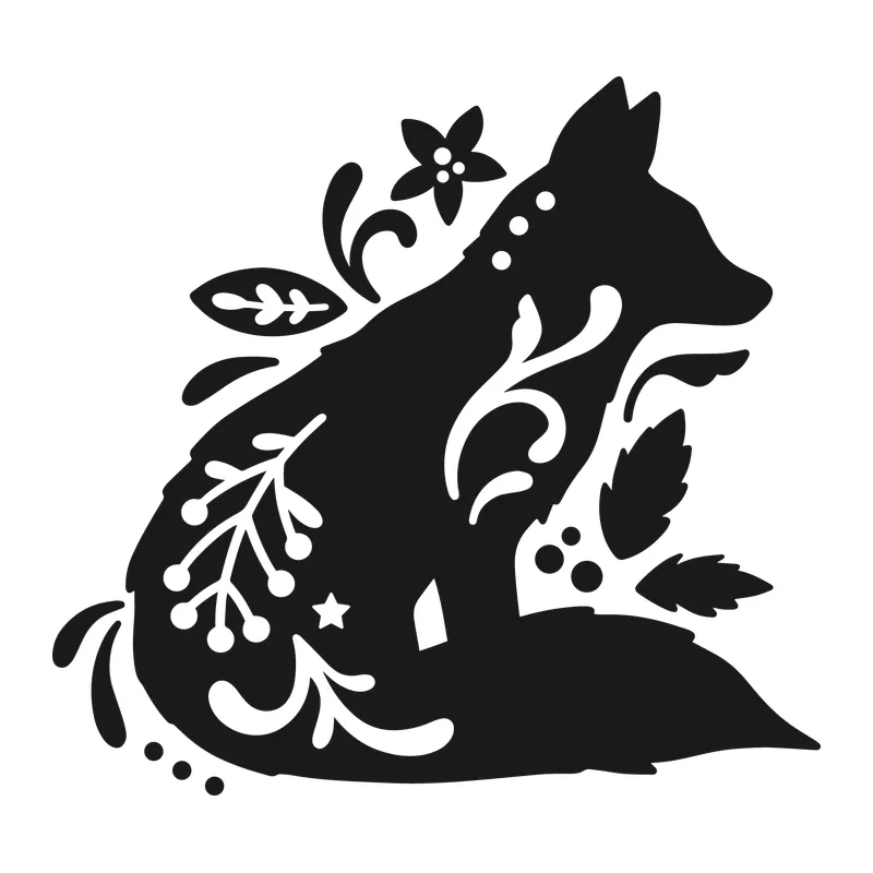 Folk Art Fox Silhouette