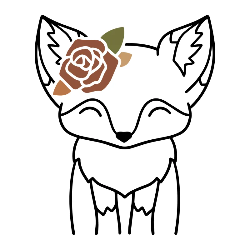 Sweet Fox With Rose
