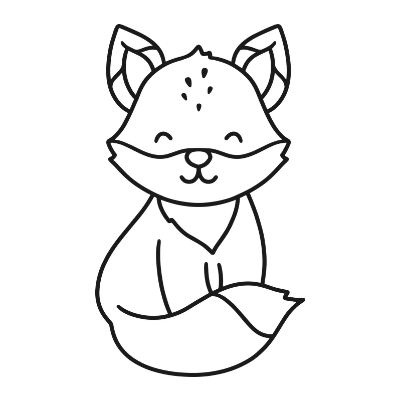Smiling Sitting Fox