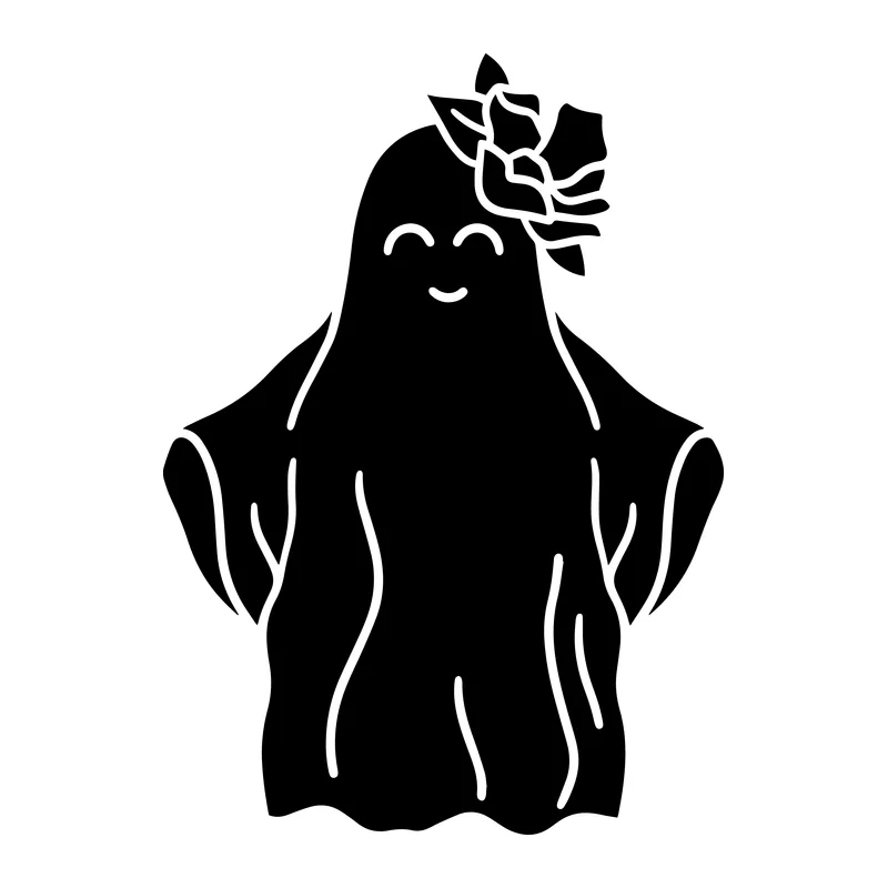 Smiling Ghost With Flower