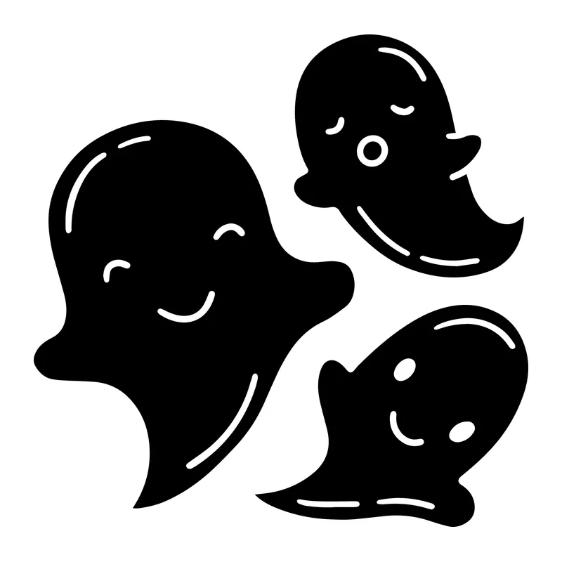 Cute Floating Ghosts Trio