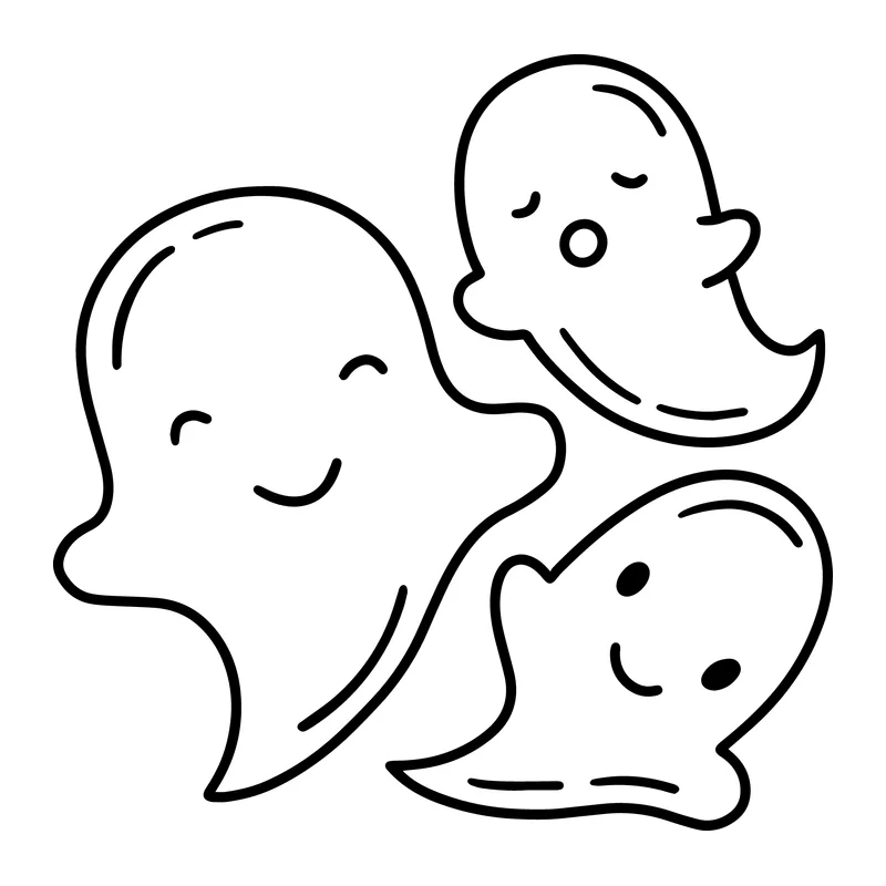 Cute Smiling Ghosts